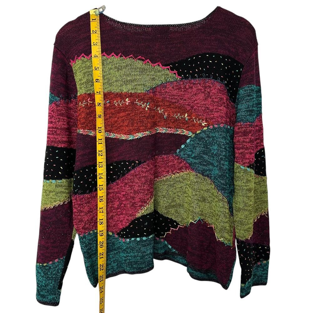 Vintage Sigrid Olsen Sport Silk Blend Patchwork Sweater (L) - Picture 7 of 11